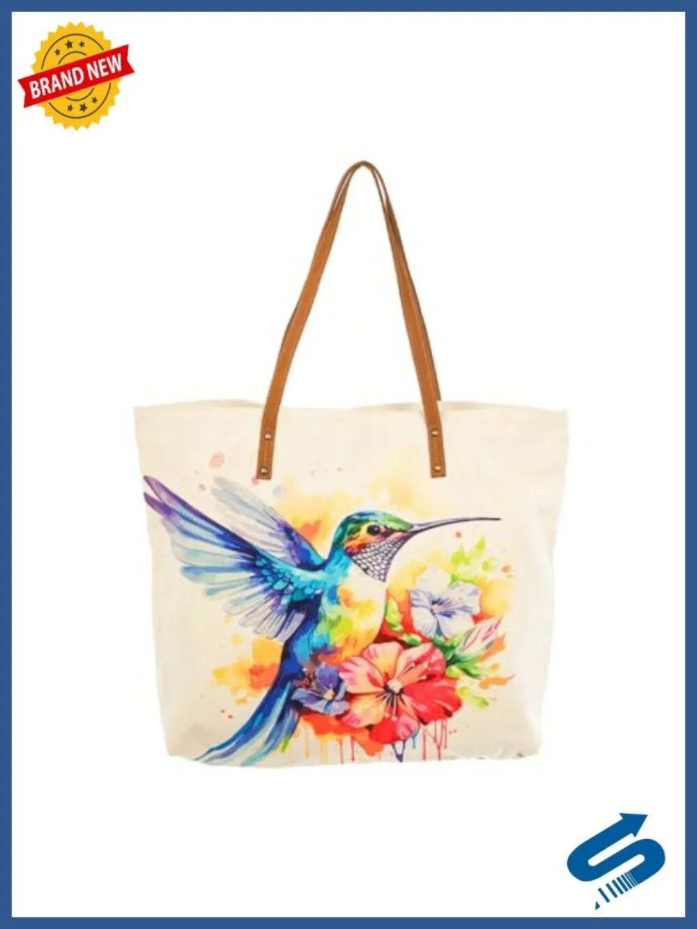 Hummingbird Canvas Tote Bag for Women 26x20 Bird Lover Gift